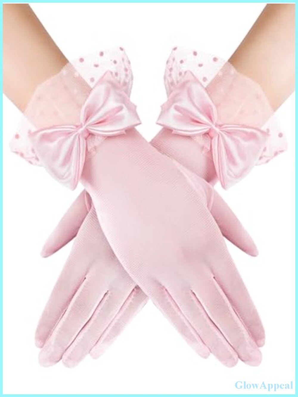 Lace Gloves for Women Tea Party Sheer Tulle Silk Gloves